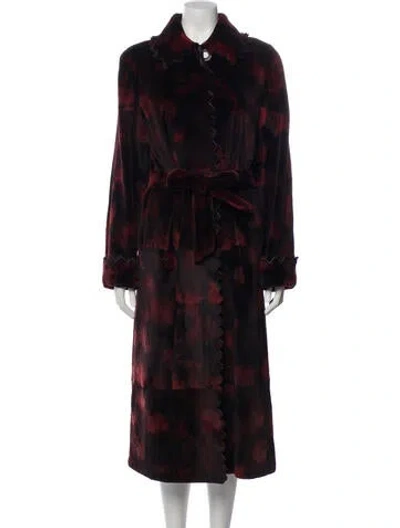 Pre-owned Fur Printed  Coat In Multi