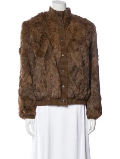 Pre-owned Fur Printed  Jacket In Brown
