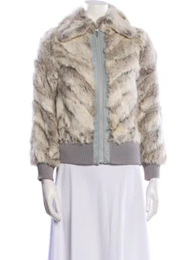 Pre-owned Fur Printed  Jacket In Neutral