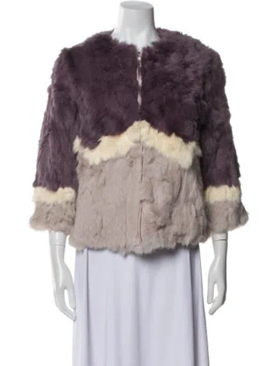 Pre-owned Fur Printed  Jacket In Purple