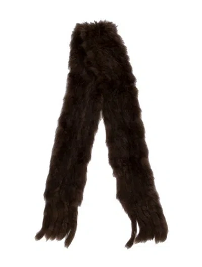 Pre-owned Fur Printed Scarf In Brown