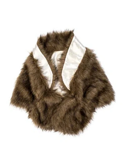 Pre-owned Fur Printed Shawl In Neutral