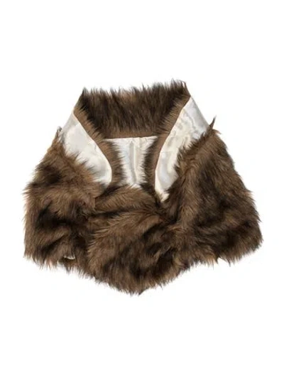 Pre-owned Fur Printed Shawl In Neutrals