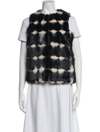 Pre-owned Fur Printed Vest In Black
