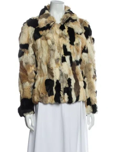 Pre-owned Fur Rabbit  Faux  Jacket In Neutral