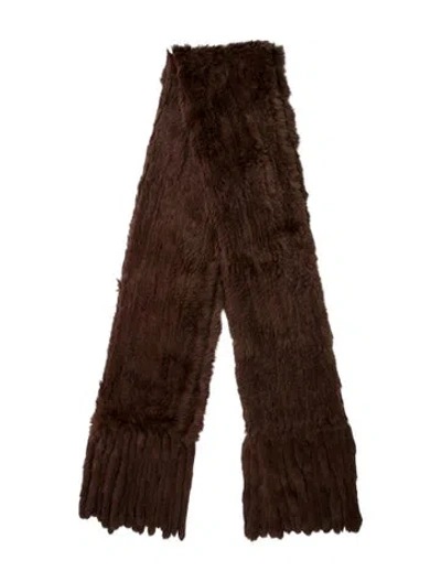 Pre-owned Fur Rabbit  Scarf In Brown