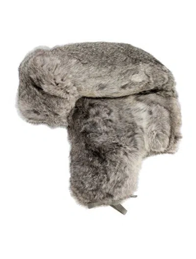 Pre-owned Fur Rabbit Hat In Gray
