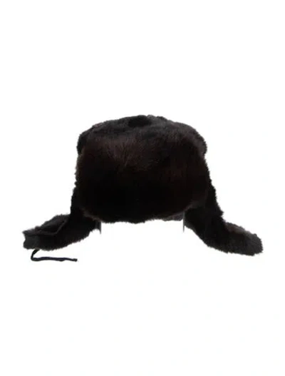 Pre-owned Fur Rabbit Trapper Hat In Brown