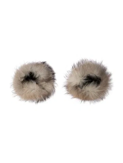 Pre-owned Fur Raccoon  Cuffs In Neutral