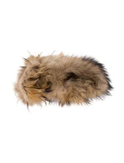 Pre-owned Fur Raccoon  Wrist Cuffs In Neutral