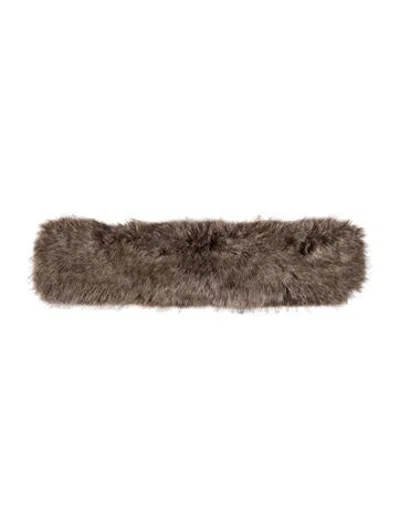 Pre-owned Fur Raccoon Neck Warmer In Brown