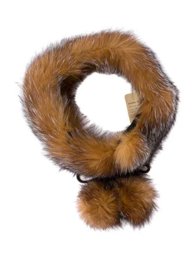 Pre-owned Fur Red Fox Stole In Brown