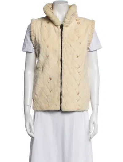 Pre-owned Fur Reversible Floral Print  Jacket In Neutral