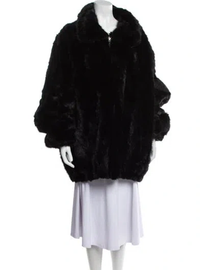 Pre-owned Fur Reversible  Coat In Black