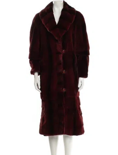 Pre-owned Fur Reversible Mink Coat In Black/red