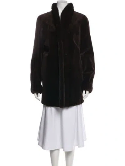 Pre-owned Fur Reversible Mink Faux  Coat In Brown
