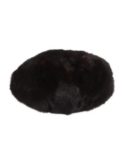 Pre-owned Fur Round  Hat In Brown