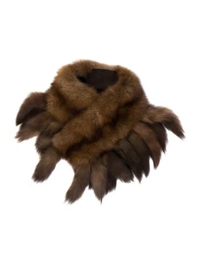 Pre-owned Fur Sable Scarf In Brown