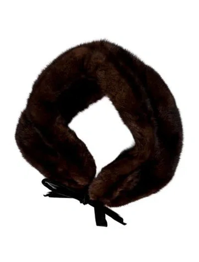 Pre-owned Fur Sable Scarf In Brown