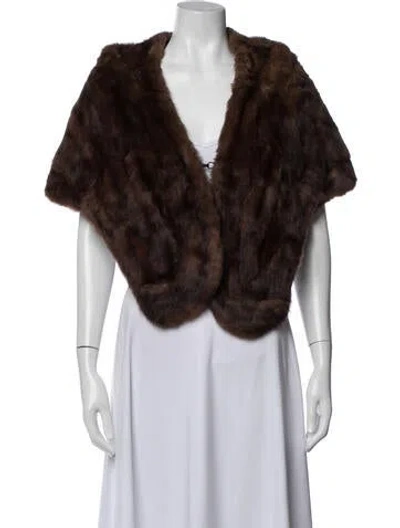 Pre-owned Fur Sable Shawl In Brown