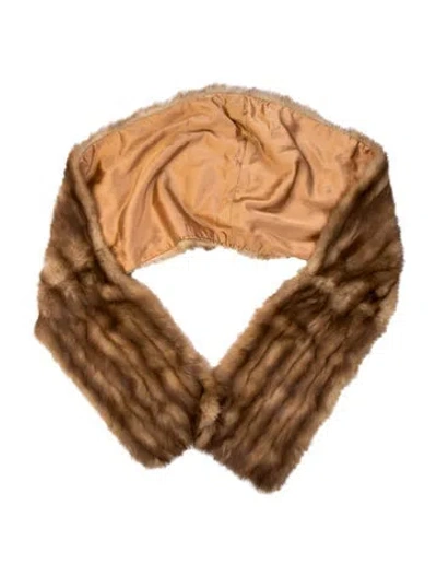 Pre-owned Fur Sable Stole In Neutrals