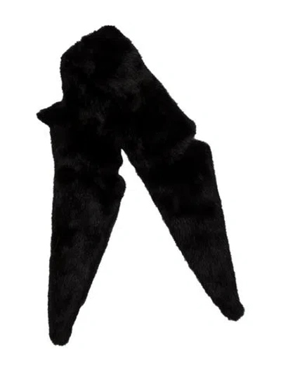 Pre-owned Fur Scarf In Black