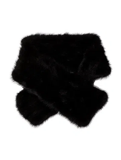 Pre-owned Fur Scarf In Black