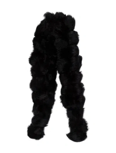 Pre-owned Fur Scarf In Black
