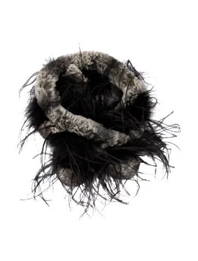Pre-owned Fur Scarf In Black/grey