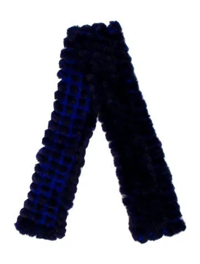 Pre-owned Fur Scarf In Blue