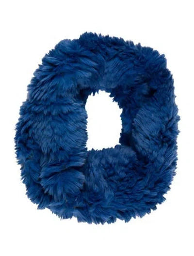 Pre-owned Fur Scarf In Blue