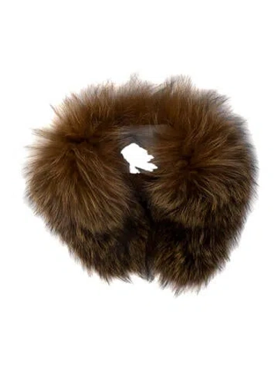 Pre-owned Fur Scarf In Brown