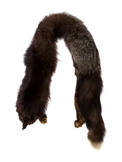 Pre-owned Fur Scarf In Brown