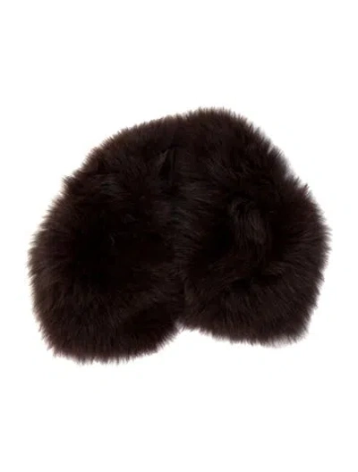 Pre-owned Fur Scarf In Brown