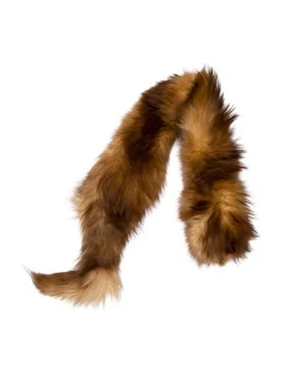 Pre-owned Fur Scarf In Brown