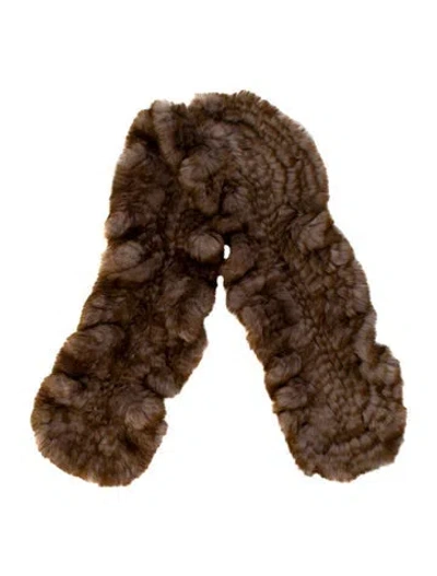 Pre-owned Fur Scarf In Brown