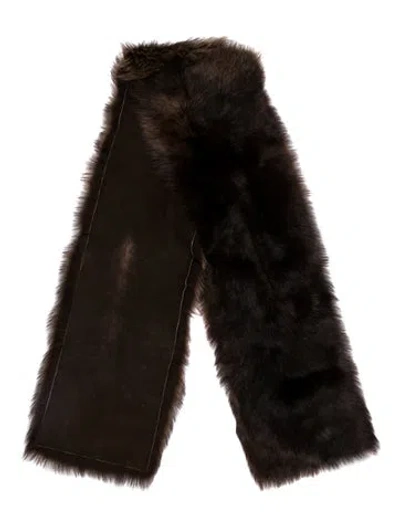 Pre-owned Fur Scarf In Brown