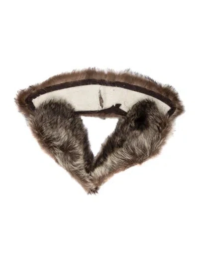 Pre-owned Fur Scarf In Brown