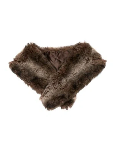 Pre-owned Fur Scarf In Brown