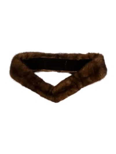 Pre-owned Fur Scarf In Brown