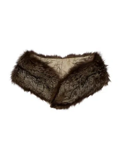 Pre-owned Fur Scarf In Brown