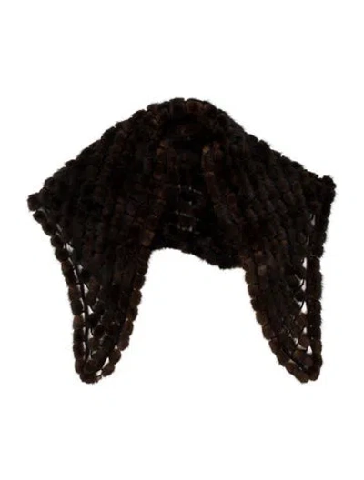 Pre-owned Fur Scarf In Brown
