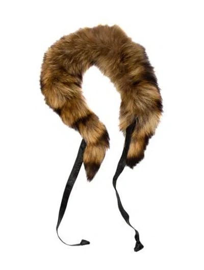 Pre-owned Fur Scarf In Brown