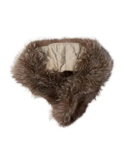 Pre-owned Fur Scarf In Brown