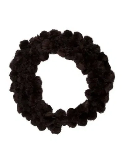 Pre-owned Fur Scarf In Brown