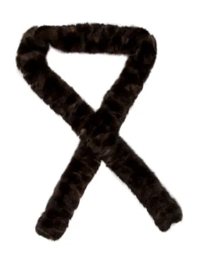 Pre-owned Fur Scarf In Brown