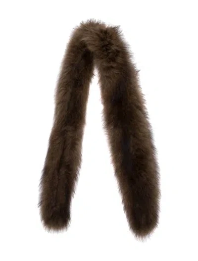 Pre-owned Fur Scarf In Brown