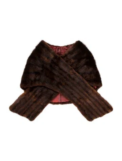 Pre-owned Fur Scarf In Brown