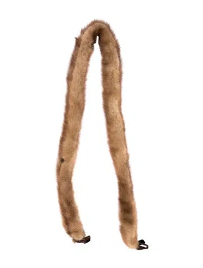 Pre-owned Fur Scarf In Brown