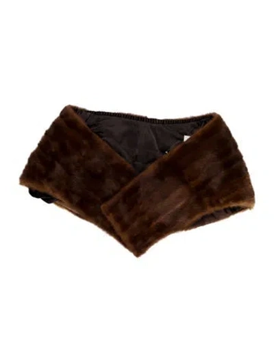 Pre-owned Fur Scarf In Brown